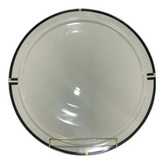Late 20th Century Rosenthal Studio-Linie Modernist Porcelain Chop Plate With Black & Gold Trim – Germany #198 For Sale