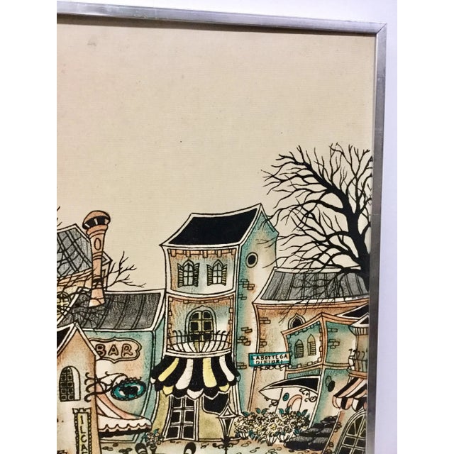 Italian 1950s Vintage Italian Seaside Oil Painting For Sale - Image 3 of 13