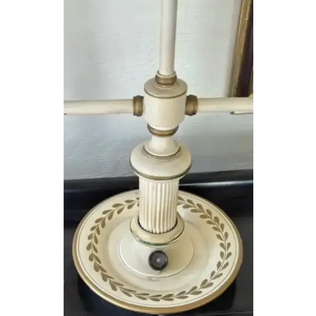 Mid Century Toleware Double Shade Lamp For Sale - Image 4 of 9