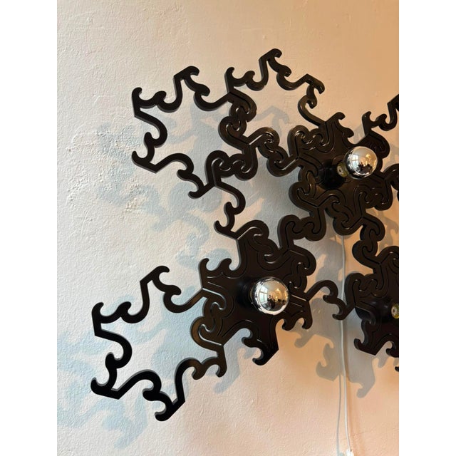 Black Sculptural Wall Lamp, 1970s For Sale - Image 8 of 9
