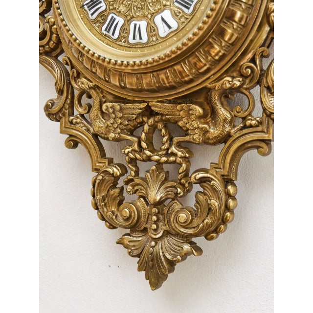 Metal Baroque Style Wall Clock For Sale - Image 7 of 11