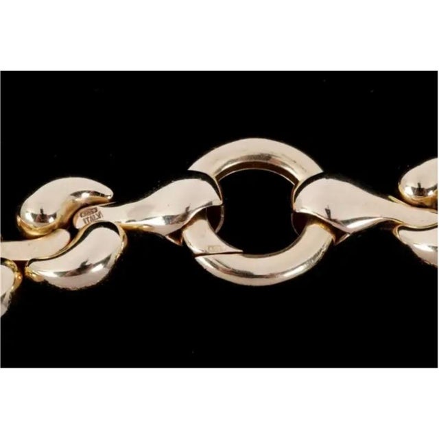 Modern Heavy 14k Yellow Gold Italian Link Necklace, 81.5 Grams For Sale - Image 3 of 8