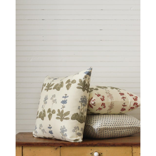Lauren Servati Textiles, Primula // Blues 22"x22" pillow pair (two pillows!) Double-sided throw pillow with a knife edge...