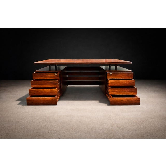 Mid Century Modern Desk With Eight Drawers in Rosewood, Ava, 1960s For Sale - Image 13 of 15
