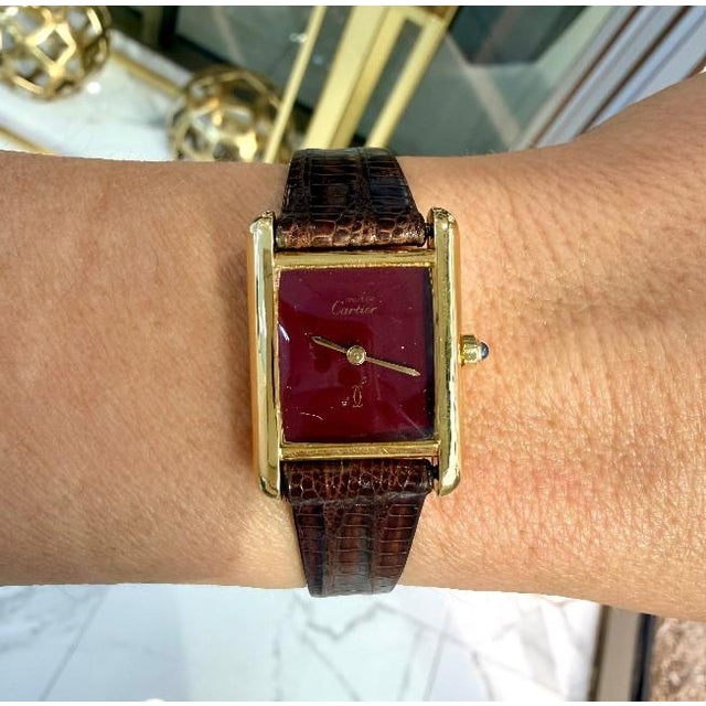 Brand: Cartier Gender: Ladies Metal Type: Gold Plated Silver Diameter: 21.00 mm Weight: 16.43 grams CARTIER Ladies Gold...