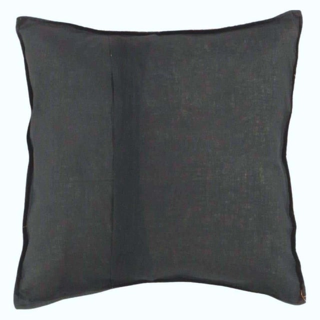 Textile One-of-a-Kind Indian Silk Sari Brocade Pillow, Zari Embroidery, 1980 For Sale - Image 7 of 15