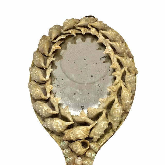 Victorian Shell Hand Mirror for Vanity For Sale - Image 4 of 6