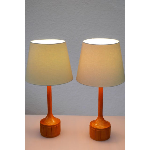 Scandinavian Oak Table Lamps from Elpe, Set of 2 For Sale - Image 5 of 15