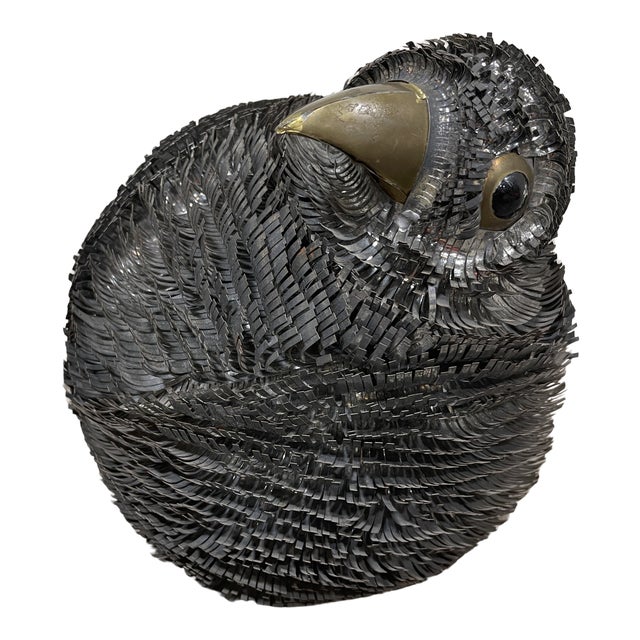 Sergio Bustamante Strip Metal Brutalist Bird For Sale