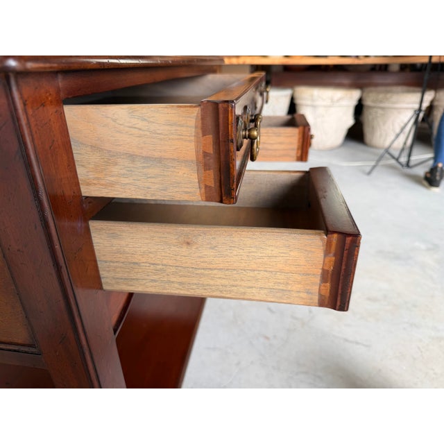 Wood Vintage Baker Furniture Milling Road Chippendale Style 3 Drawer Nightstand For Sale - Image 7 of 12