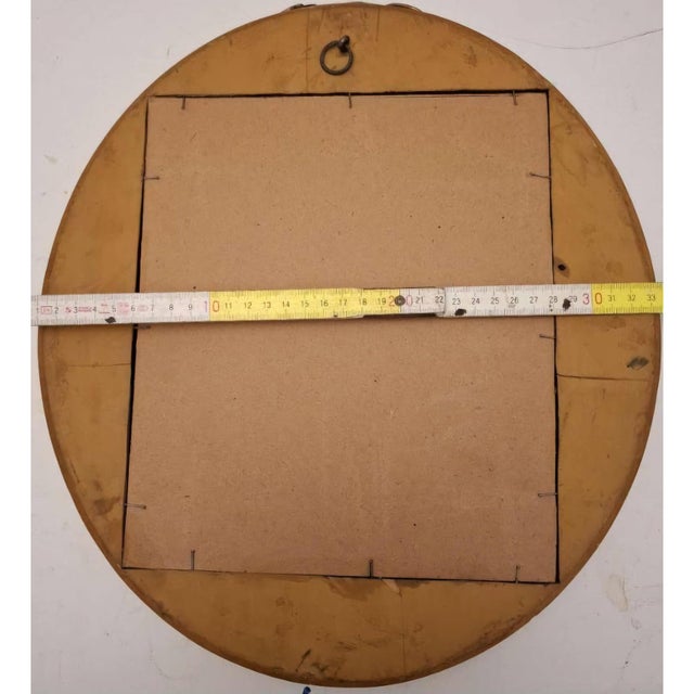 Oval Giltwood Wall Mirror with Crest, Late 19th Century For Sale - Image 6 of 7
