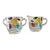 Mid 20 Century Bartlett Collins Gay Fad Creamer and Sugar Bowl Set Hand Painted Glassware For Sale