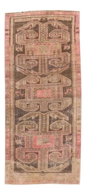 Pink Vintage Malyer Handmade Wool Runner