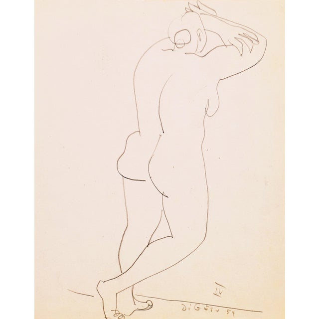 'Standing Nude' by Victor Di Gesu, 1954 California, Paris, Louvre, Academie Chaumiere, San Francisco Art Association, Los Angeles County Museum of Art For Sale