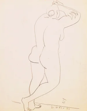 'Standing Nude' by Victor Di Gesu, 1954 California, Paris, Louvre, Academie Chaumiere, San Francisco Art Association, Los Angeles County Museum of Art