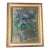 Pastel Floral Painting of Lilacs in Purple Green Gold & White Frame 17" X 14" For Sale