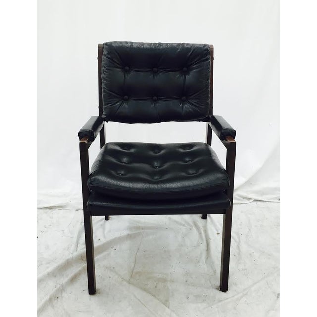 Vintage Milo Baughman Style Black Wood Desk Chair Chairish