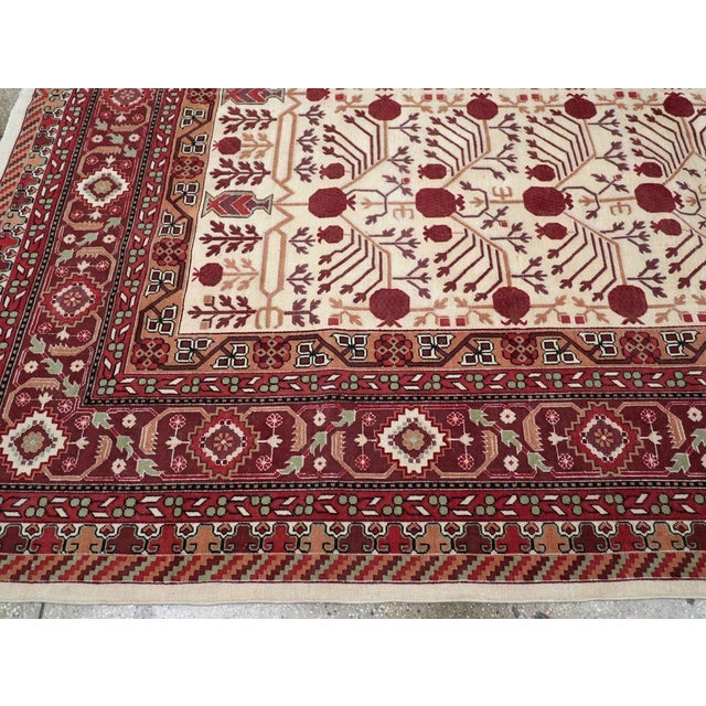 Mid 20th Century Galerie Shabab Collection Mid-20th Century Vintage East Turkestan Khotan Room Size Carpet For Sale - Image 5 of 8