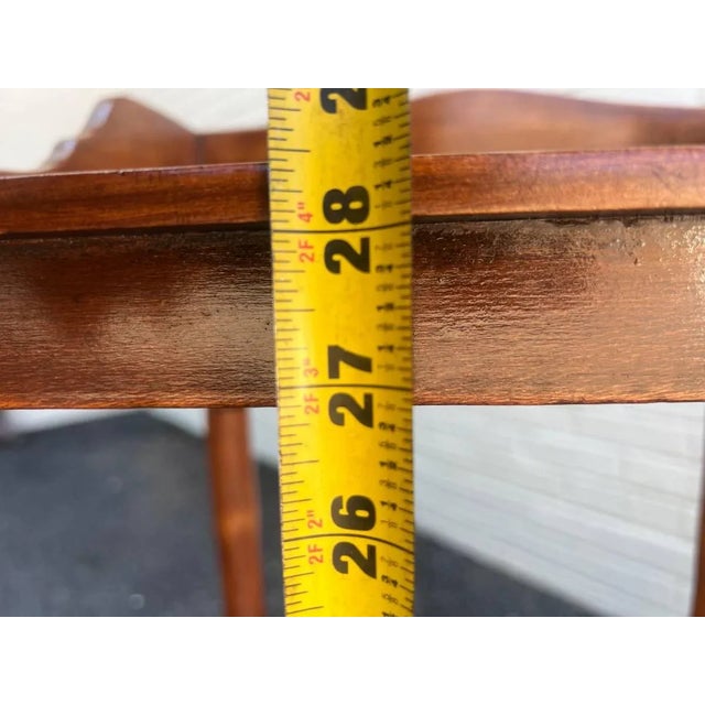 19th Century Antique Federal Style Solid Yellow Pine 2 Tier Washstand Bedside Table. For Sale In Washington DC - Image 6 of 12