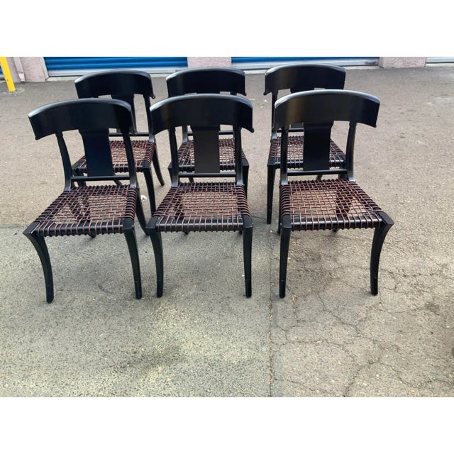 Modern Modern Klismos Ebony Dining Chairs - Set of 6 For Sale - Image 3 of 6