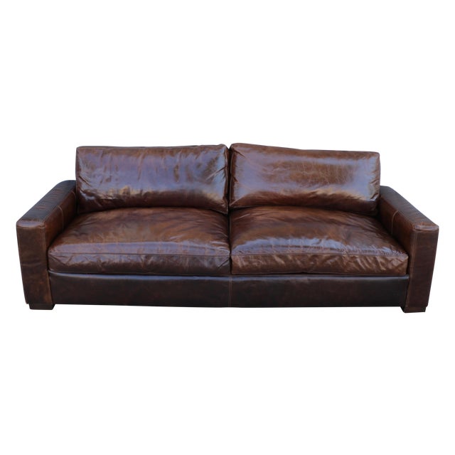 Restoration Hardware Maxwell Leather Sofa Chairish