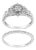 .925 Sterling Silver 1/3 Cttw Diamond 7 Stone Cluster and Halo Engagement Ring and Wedding Band Set For Sale