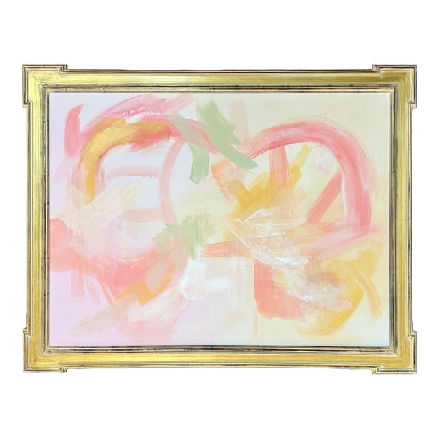 Abstract Painting Pink #2 on Stretched Canvas For Sale