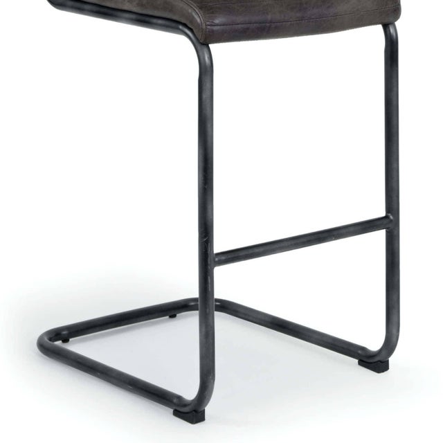 Not Yet Made - Made To Order Regina Andrew Dylan Leather Bar Stool, Ebony - Set of 2 For Sale - Image 5 of 8