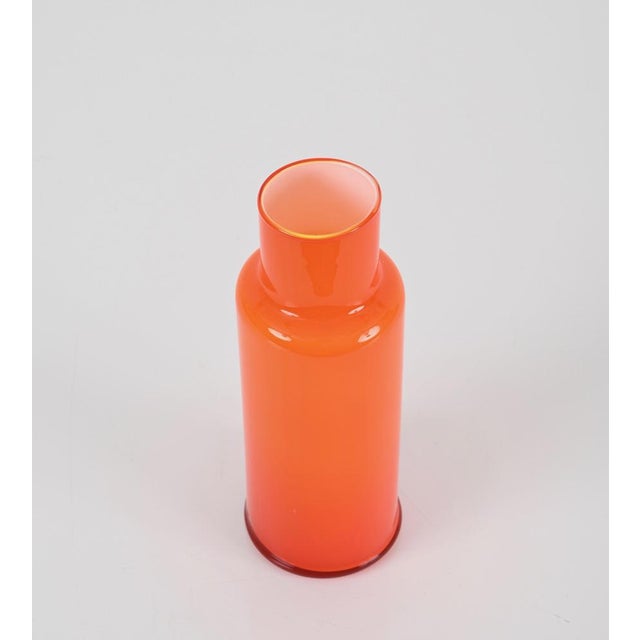 Mid-Century Cased Vase in Orange Murano Glass, Italy, 1970s For Sale - Image 13 of 14