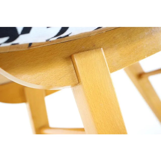 Blue Wood Stool, Czechoslovakia, 1970s For Sale - Image 8 of 9