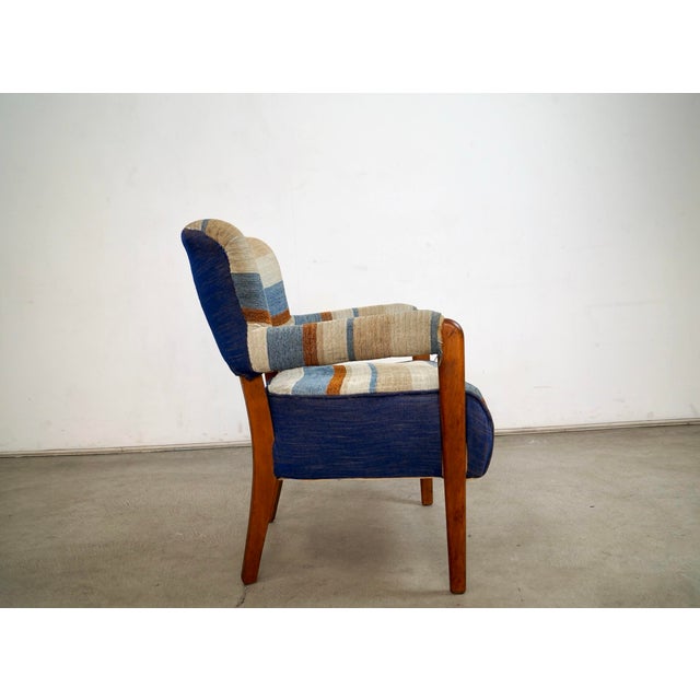 1940’s Art Deco Solid Walnut Arm Chair For Sale In Los Angeles - Image 6 of 12