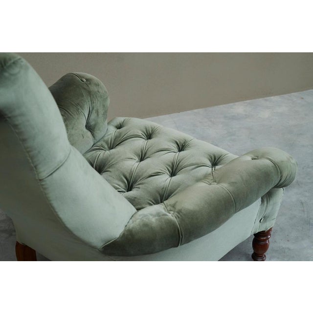 Wood 19th Century Horrix Brothers Lounge Chair in Velvet, the Netherlands For Sale - Image 7 of 17