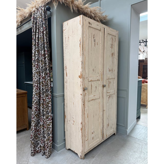 Vitage Patinated Wardrobe in Wood, 1940s For Sale - Image 6 of 16