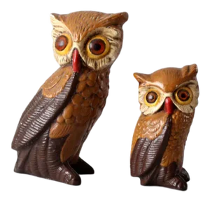 Vintage Owls Pair