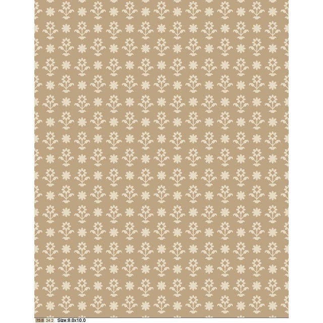 Not Yet Made - Made To Order Rug & Kilim's Block Print Flatweave Rug in Beige with Brown Floral Patterns - 13x19 For Sale - Image 5 of 5