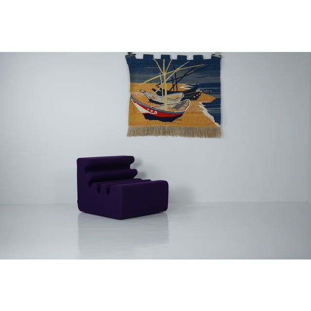 Brown Mid-Century Modern Handwoven Tapestry, 1960s For Sale - Image 8 of 9