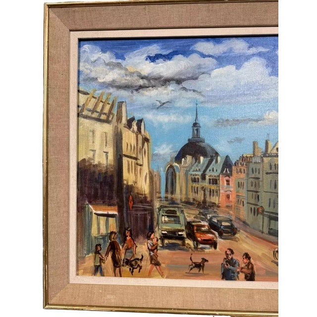 1980s Ollier, Lively View of Paris, 1980s, Oil on Canvas For Sale - Image 5 of 9