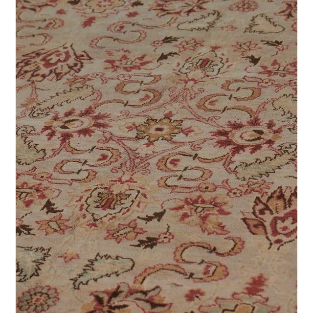 Traditional Handwoven Revival Agra Style Wool Rug For Sale - Image 3 of 13