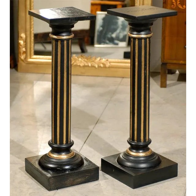 Antique Swedish Neoclassical Late Empire Pedestals - a Pair For Sale In Atlanta - Image 6 of 8