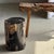 Black Side Table in Black Petrified Wood with Beige Fine Mesh Pattern For Sale - Image 8 of 18