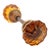 Pair of Vintage Fluted Amber Glass Door Knobs For Sale