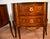 1910s 1910 Pair of Antique French Louis XV Walnut & Satinwood Inlay Marble Top Nightstands For Sale - Image 5 of 15