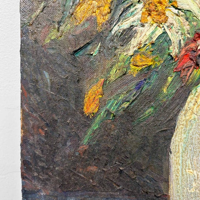 Y. Fujita, Flowers Ikebana, 1966, Oil on Canvas For Sale - Image 7 of 12