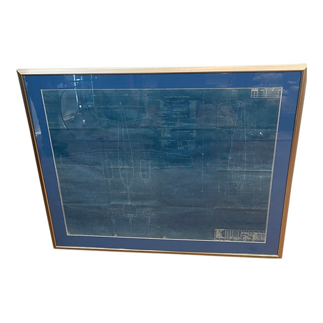 Rare Original Blueprint of a Beechcraft 50 Twin Engine Bonanza Plane For Sale