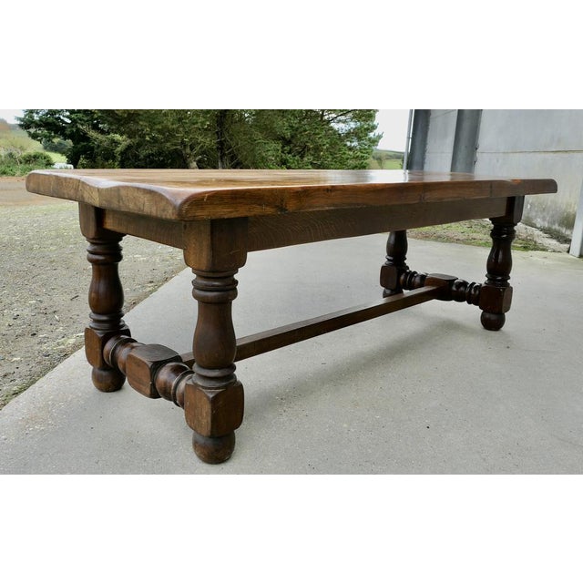 French 12 Seater Oak Farmhouse Table, 1930s For Sale - Image 4 of 12