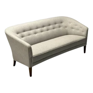 Ludvig Pontoppidan, Danish Mid-Century Modern, Sofa, Light Gray Wool, 1950s