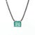 Silver Square Paraiba Tourmaline Diamond Chain Happy Necklace For Sale - Image 8 of 8