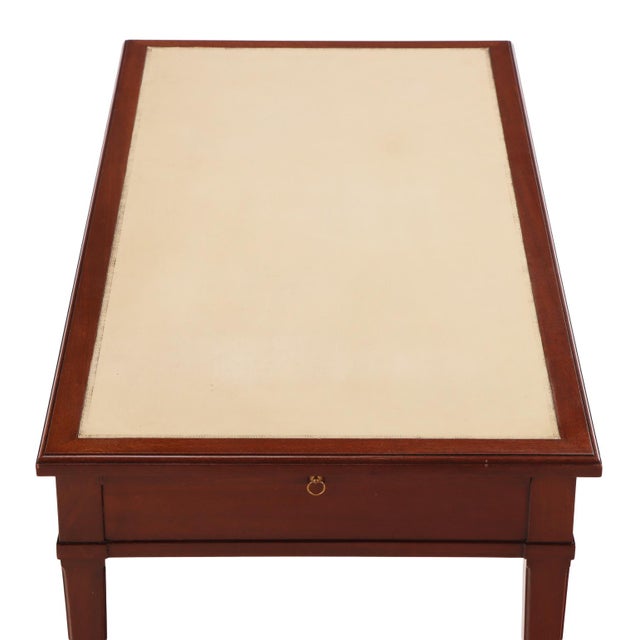 Art Deco Leather Top Mahogany Writing Desk in the Manner of Jean-Michel Frank, C. 1940 For Sale - Image 3 of 7