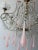 French Pink Opaline Murano Drops Rock Crystal Swags Chandelier, Circa 1920French Pink Opaline Murano Drops Rock Crystal Swags Chandelier, Circa 1920 For Sale - Image 9 of 13