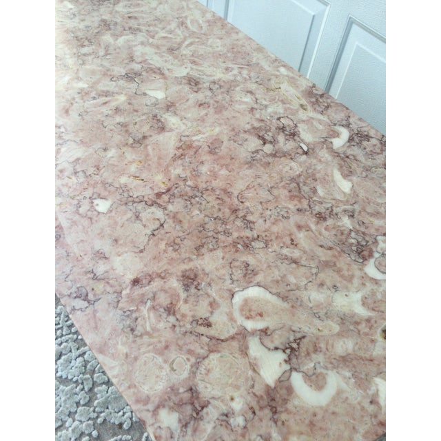 Mid 20th Century Hollywood Regency French Carved Pink Marble For Sale - Image 11 of 11